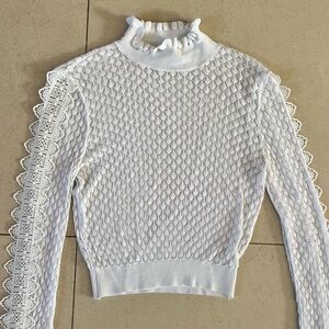 Zara lace knit long sleeve elegant top! 🤍